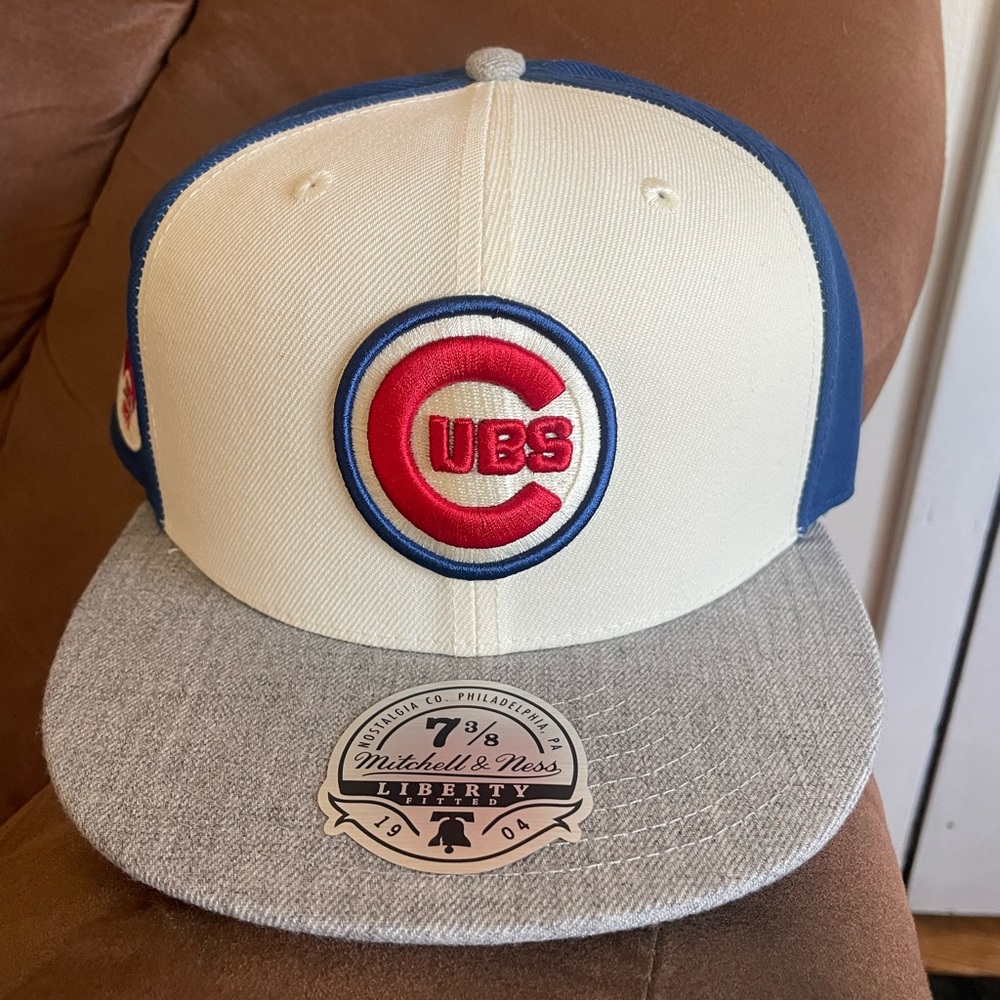 Chicago Cubs Mitchell & Ness MLB 100th anniversary fitted hat 7 3/8